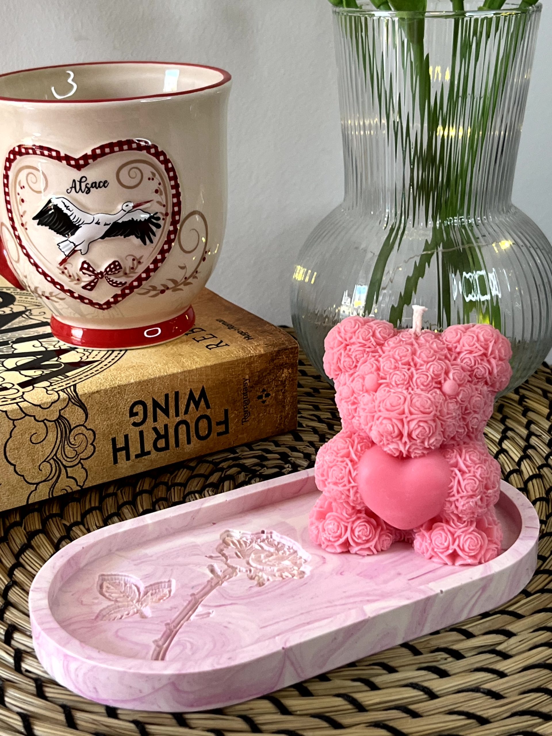 plateau rosélia jesmonite rose