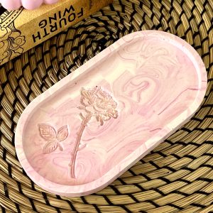 plateau rosélia jesmonite rose